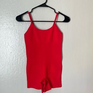 Red Sleeveless Onsie Bodysuit
